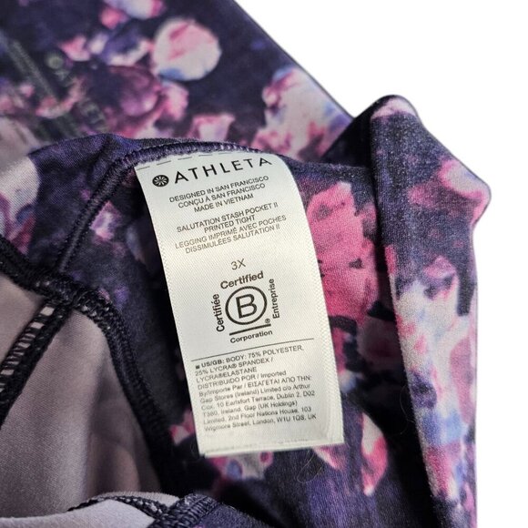 Athleta Salutation Stash Pocket ll Printed Tight, Plus Size, Floral, Size 3X - Picture 8 of 9